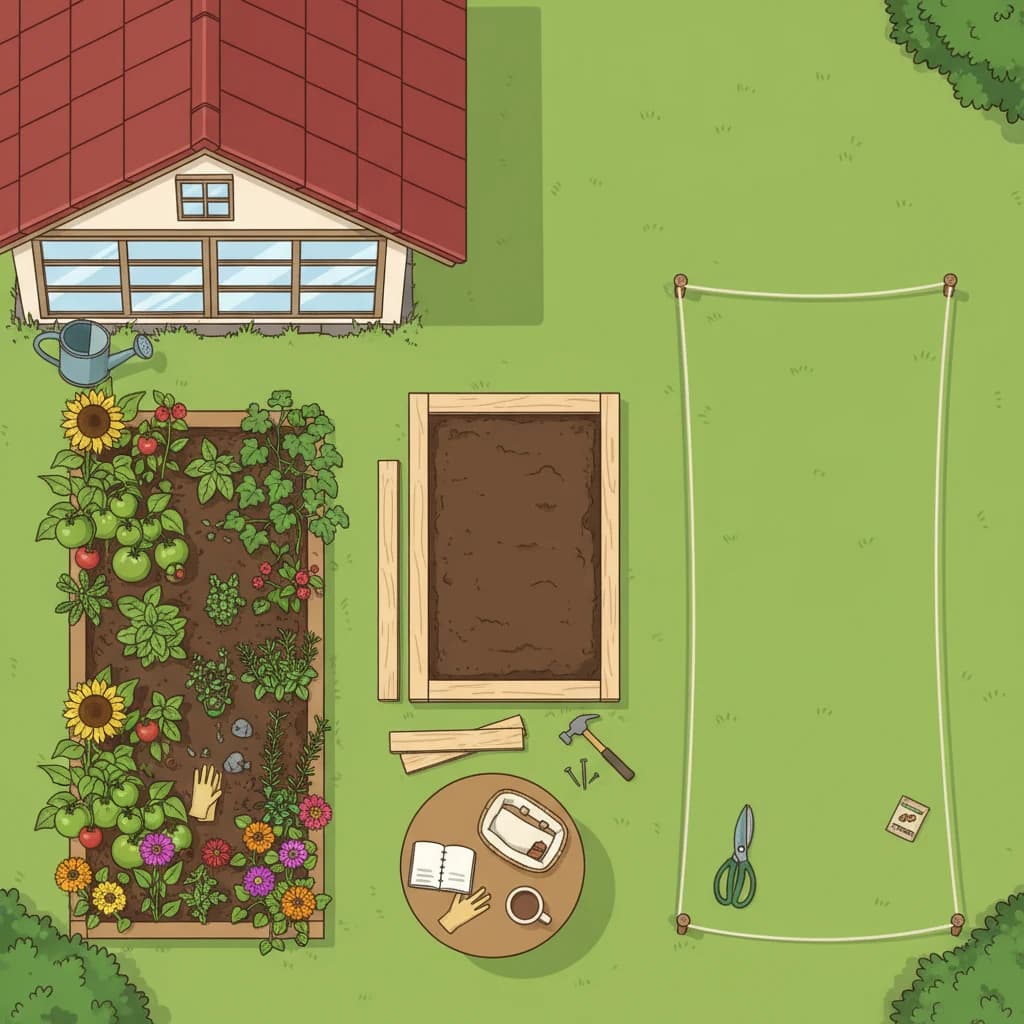 A property map with phase labels — Phase 1 (the deck-edge bed), Phase 2 (the
